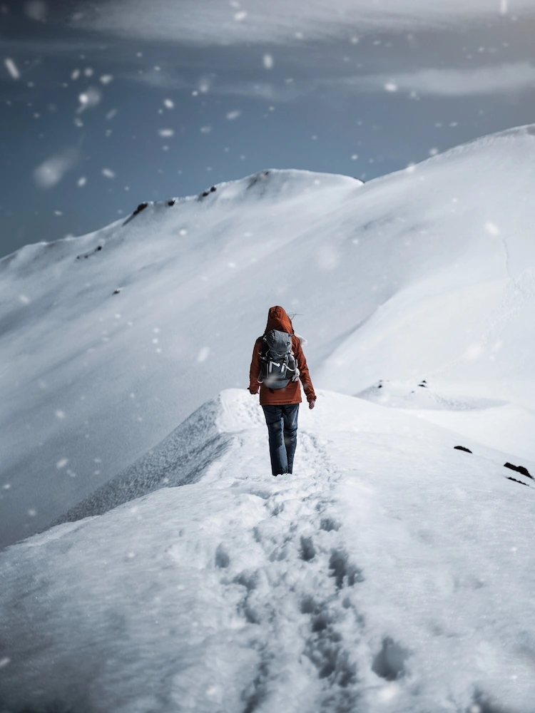 hiking on mountain